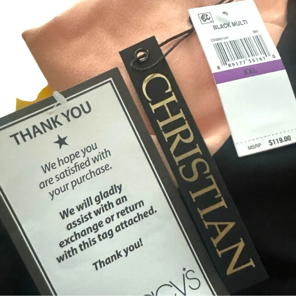 Christian Siriano Colorblock Sheath Dress NWT Black White Yellow Peach XXL - Picture 8 of 8